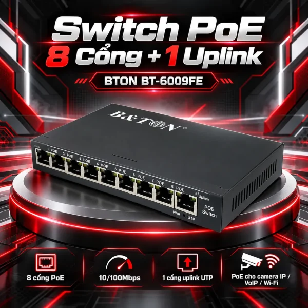 Switch chia mạng PoE BTON BT-6009FE