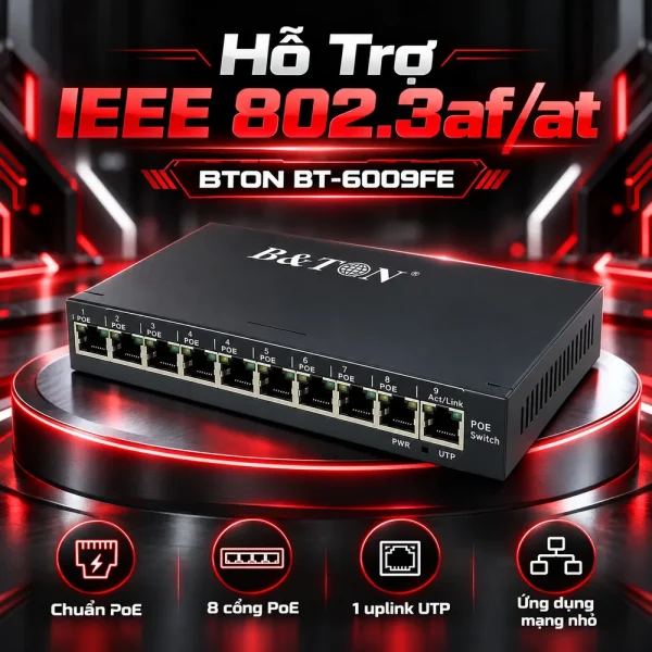 Switch chia mạng PoE BTON BT-6009FE