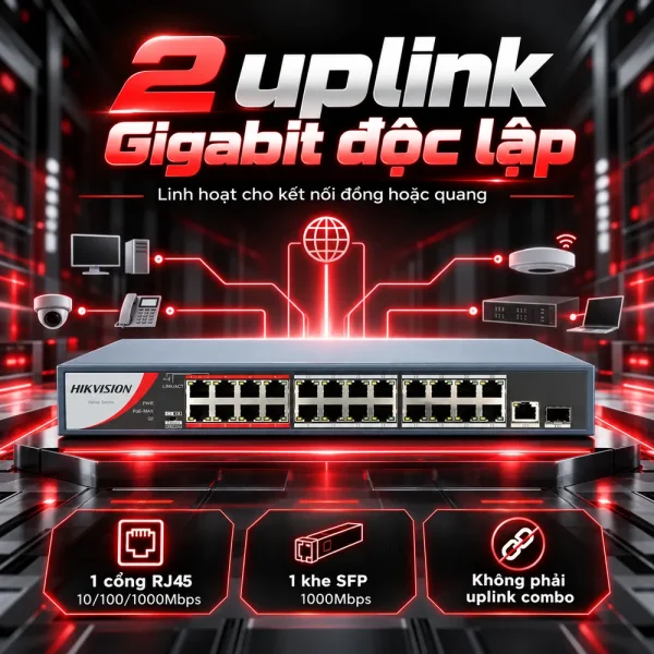 Switch POE 24 Cổng HIKVISION DS-3E0326P-E/M(B)