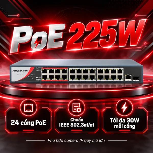 Switch POE 24 Cổng HIKVISION DS-3E0326P-E/M(B)