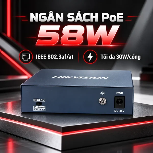 Switch POE 4 Cổng HIKVISION DS-3E0105P-E(B)