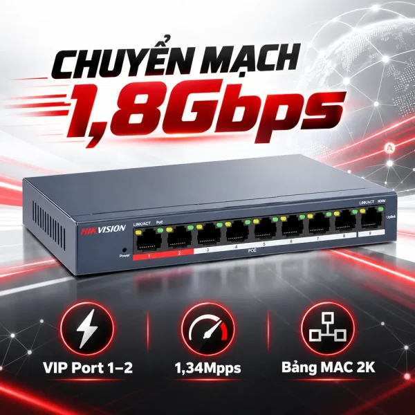 Switch POE 8 Cổng HIKVION DS-3E0109P-E(C)