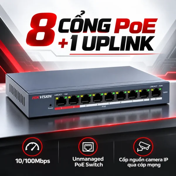 Switch POE 8 Cổng HIKVION DS-3E0109P-E(C)