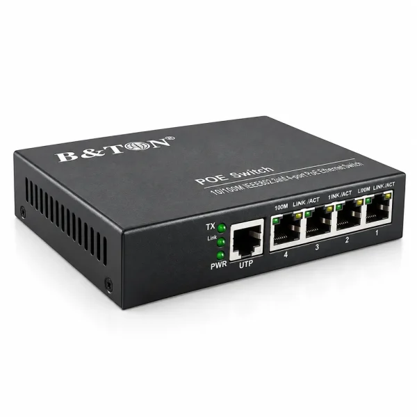 Switch PoE BTON 4 port Gigabit + 1 port UTP BT-6005 GE
