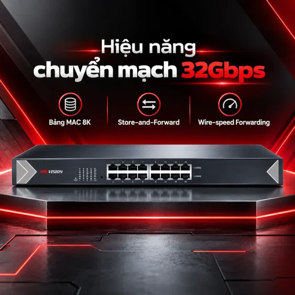 Switch POE HIKVISION 16 Cổng DS-3E0516-E