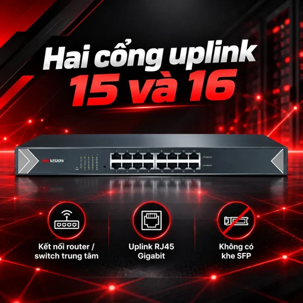 Switch POE HIKVISION 16 Cổng DS-3E0516-E