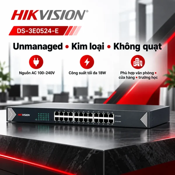 Switch POE HIKVISION 24 Cổng DS-3E0524-E