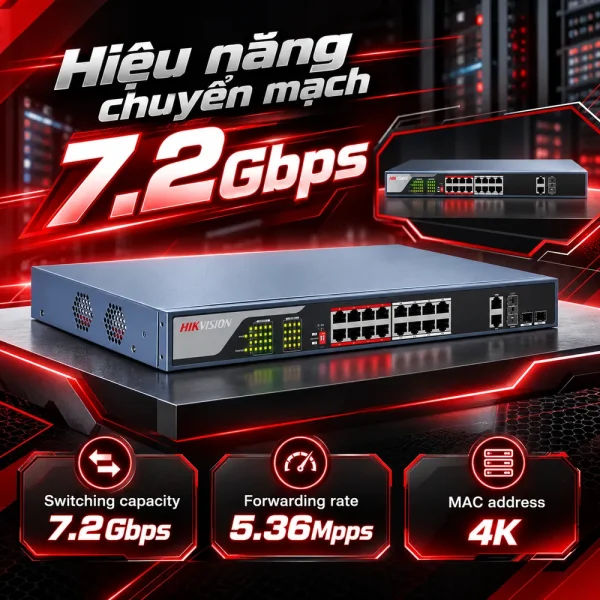 Switch POE Không Quản Lý 16 Cổng HIKVISION DS-3E0318P-E